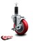 Service Caster 4'' Red Poly Swivel 1-1/8'' Expanding Stem Caster with Brake SCC-EX20S414-PPUB-RED-TLB-118 - alternate 4